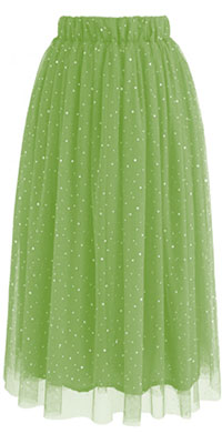 Зеленая длинная весення юбка