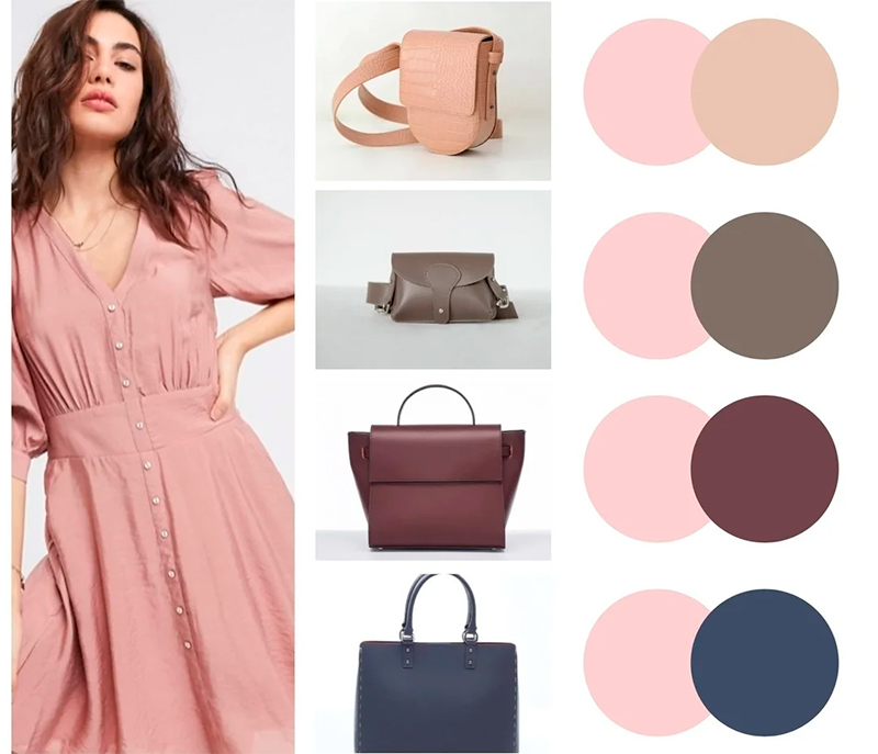 Какого цвета сумку подобрать к розовому платью