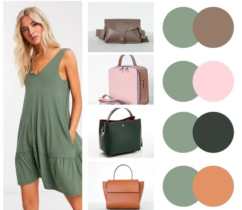 Какого цвета сумку подобрать к зеленому платью