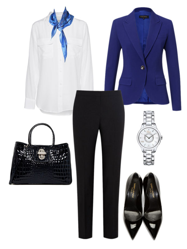 Сочетание синего и чёрного цвета в одежде