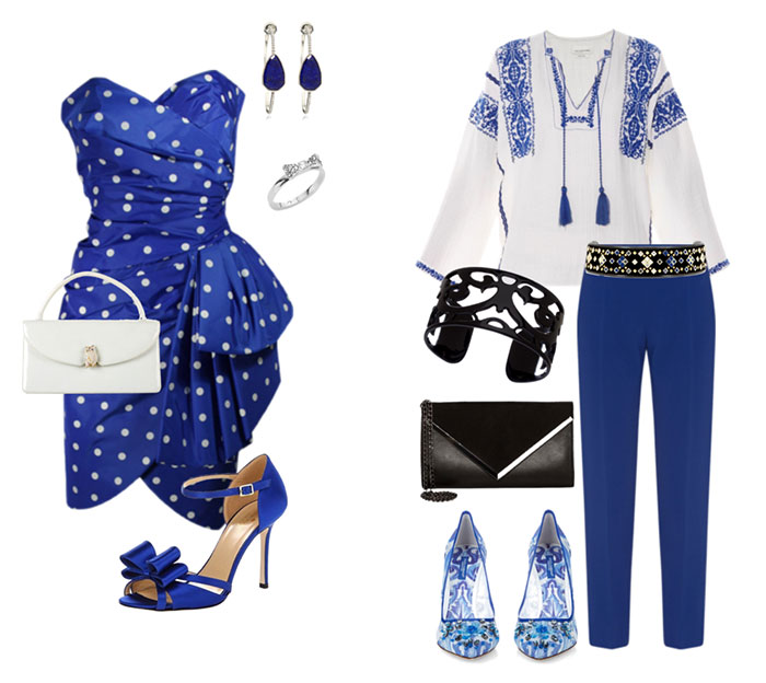 Сочетание синего и белого цвета в одежде