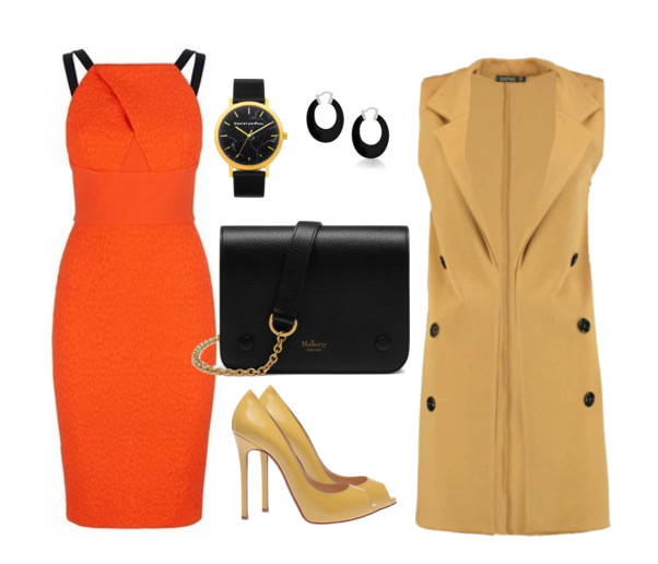 С чем носить оранжевое платье