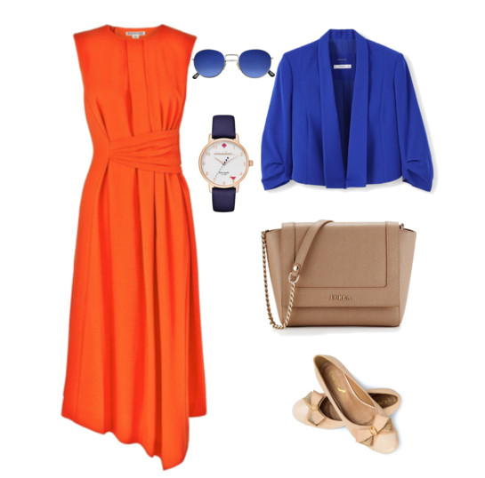 С чем носить оранжевое платье