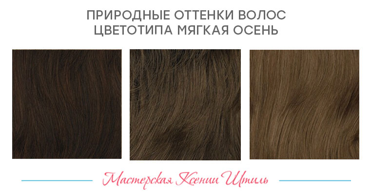 примерный оттенок волос для типа Мягкая Осень