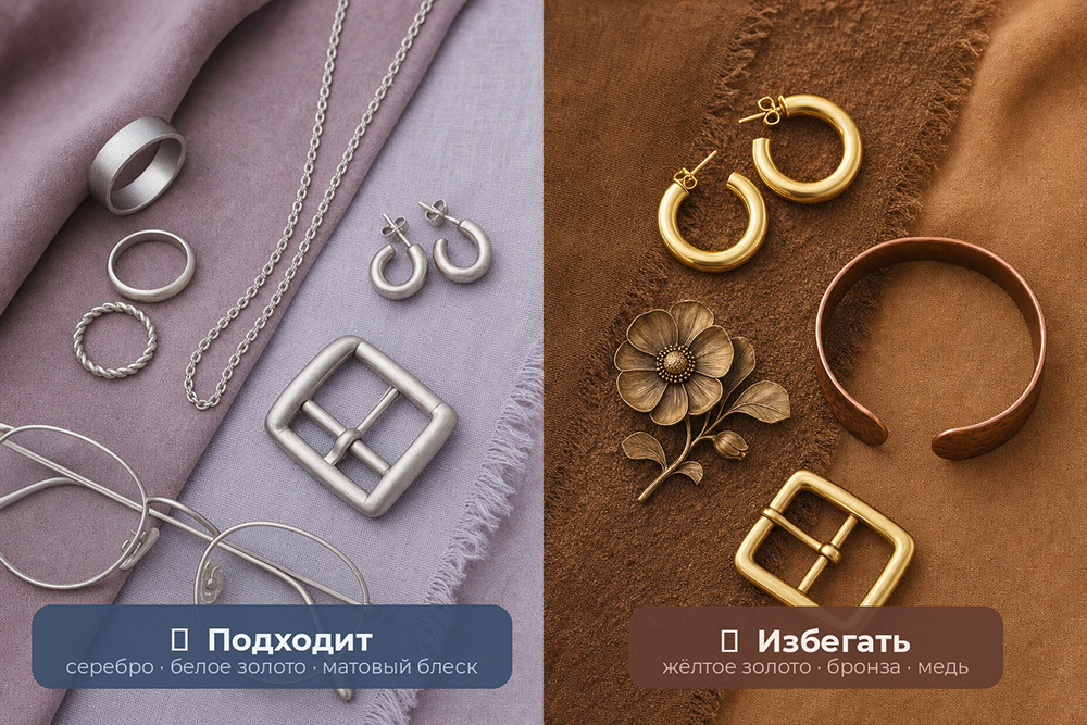 Подходящие металлы и украшения для Мягкого Лета