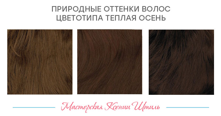 примерный оттенок волос для типа Теплая (Натуральная) Осень