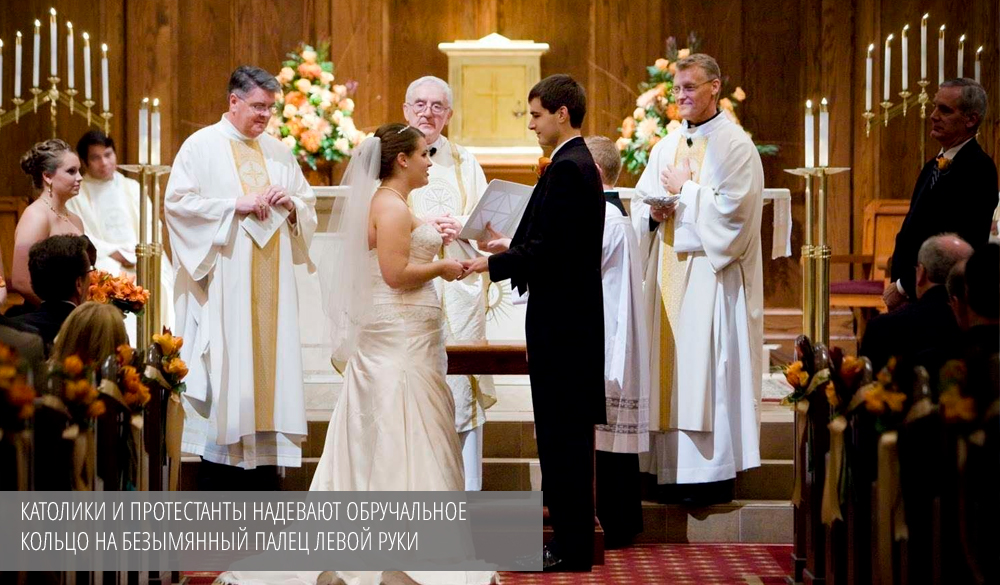 Церемония бракосочетания у католиков и протестантов